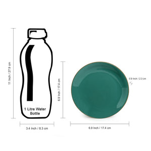 'Earthen Turquoise' Hand Glazed Side/Quarter Plates In Ceramic (Set of 6, Microwave Safe)