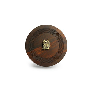 'Mystic Owl Block' Hand Carved Spice Box With Spoon In Sheesham Wood (7 Compartments, 80 ML)