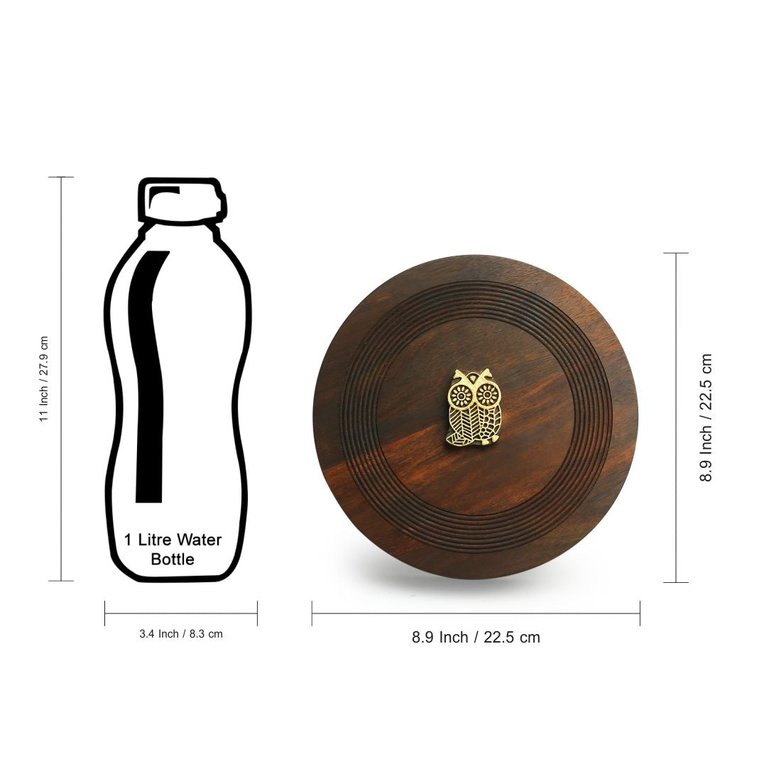 'Mystic Owl Block' Hand Carved Spice Box With Spoon In Sheesham Wood (7 Compartments, 80 ML)