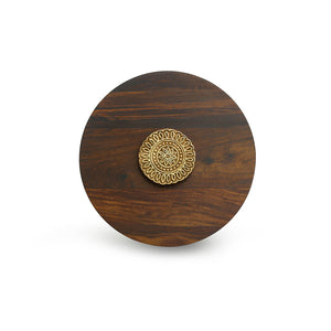 'Floral Block' Hand Carved Salad & Chapati Box In Sheesham Wood