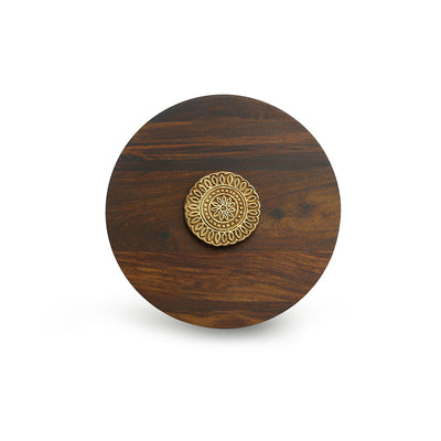 'Floral Block' Hand Carved Salad & Chapati Box In Sheesham Wood