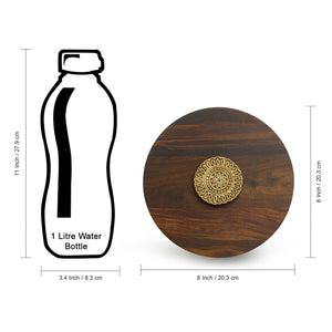 'Floral Block' Hand Carved Salad & Chapati Box In Sheesham Wood