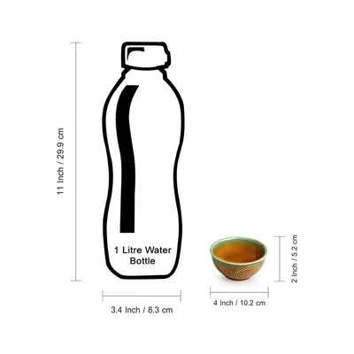 'Peacock Boulevard' Hand-Engraved Ceramic Dinner Plates With Katoris (8 Pieces, Serving for 4, Microwave Safe)