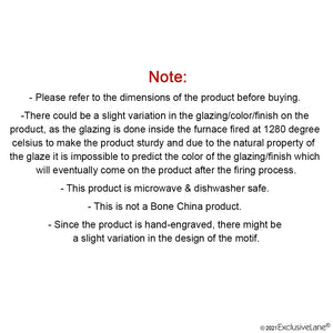 'Peacock Boulevard' Hand-Engraved Ceramic Dinner Plates With Katoris (8 Pieces, Serving for 4, Microwave Safe)