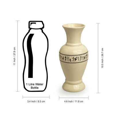 'Whispers of Warli' Handcrafted Ceramic Vase