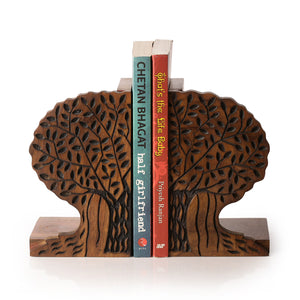 'Tree Of Life' - Hand Carved Sheesham Wood Bookend