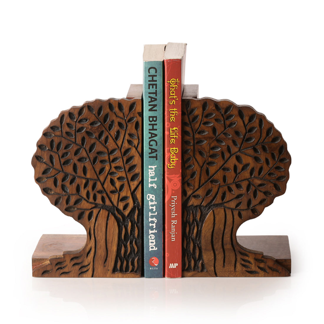 'Tree Of Life' - Hand Carved Sheesham Wood Bookend