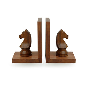 'Chess Horse' Hand Carved Sheesham Wood Bookend