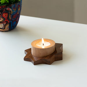 'Jugnu Tara' Wooden Tea Light Holder