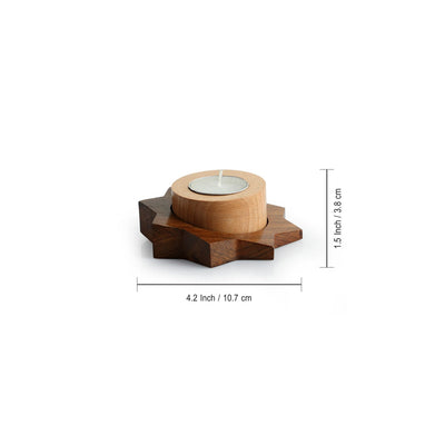 'Jugnu Tara' Wooden Tea Light Holder