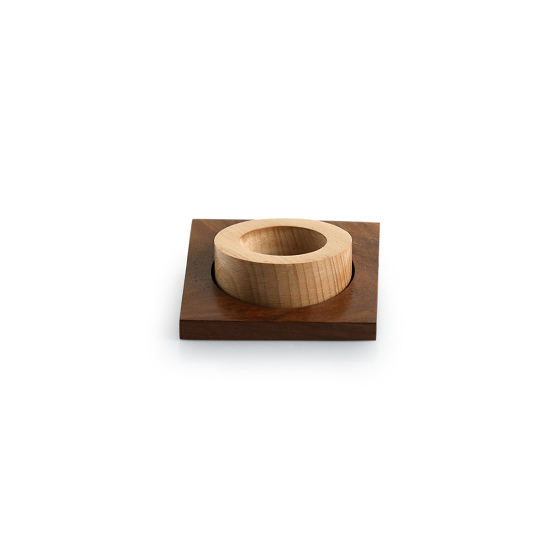 'Jugnu Round'  Wooden Tea Light Holder