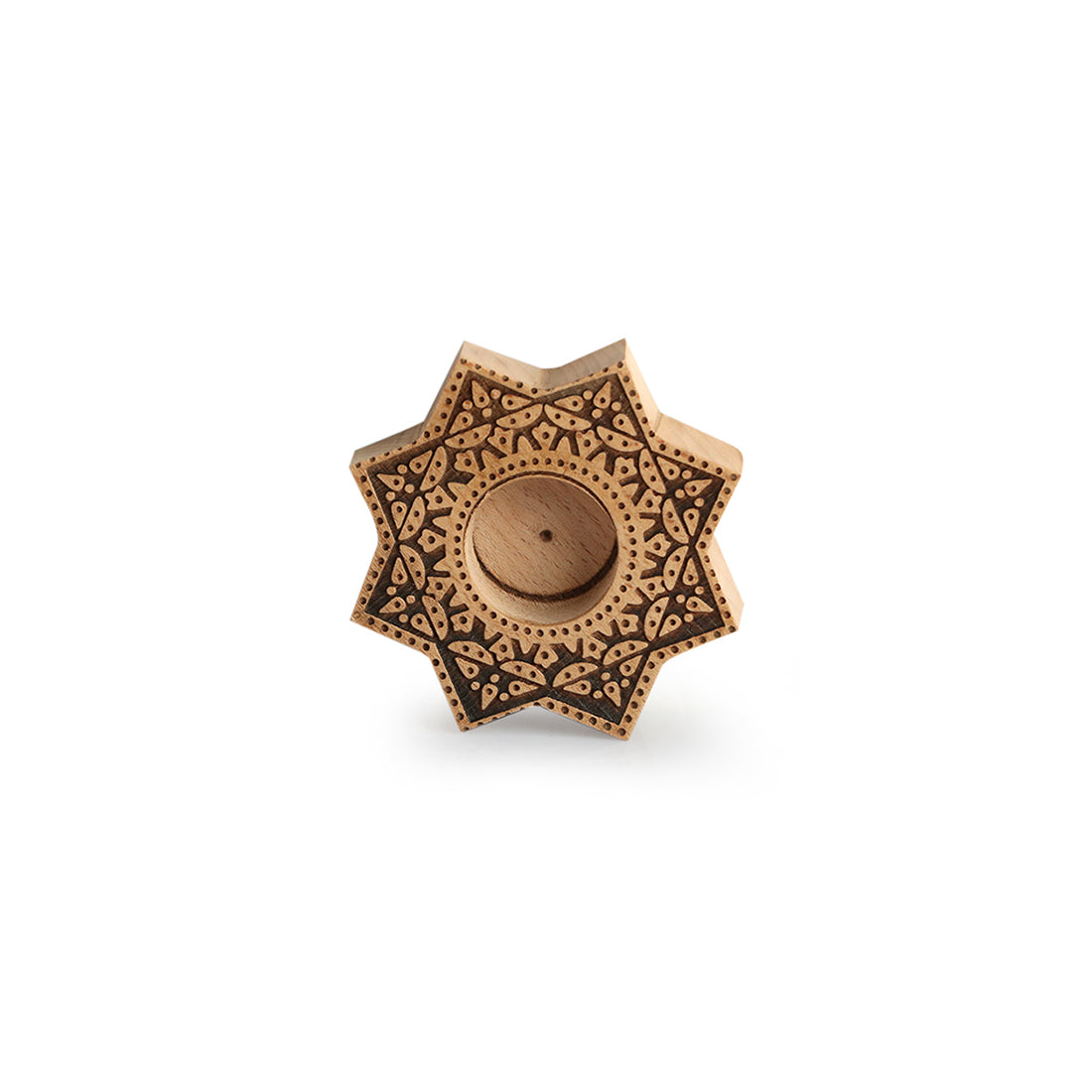 'Jugnu Sitara' Wooden Tea Light Holder