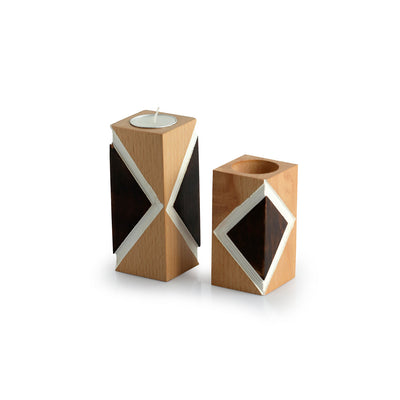 'Jugnu Rhombus' Tea Light Holder (Set of 2)