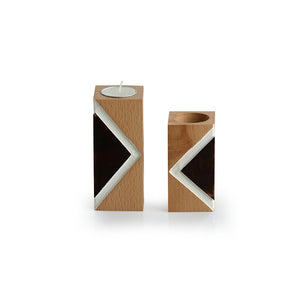 'Jugnu Rhombus' Tea Light Holder (Set of 2)