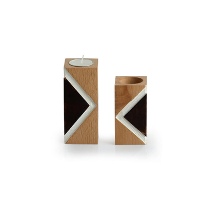 'Jugnu Rhombus' Tea Light Holder (Set of 2)