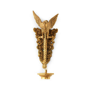 'Golden Parrot' Decorative Wall Hanging Brass Diya (5 Wicks, 1.5 Kg, Hand-Etched)