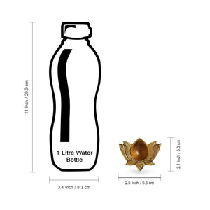 'Lotus Shaped' Hand-Carved Brass Diya (Hand-Etched, 0.2 Kg)