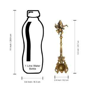 'Versatile Vinayaka' Hand-Etched Ghee/Pooja Hawan Spoon In Brass (9 inch)