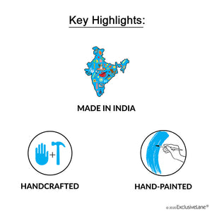 'In-Key-Geneous' Warli Handpainted Wooden Key Holder with Dhokra Art  (5 Hooks)