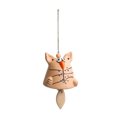 'Babbling Bird' Handmade Wind Chime & Decorative Hanging In Terracotta