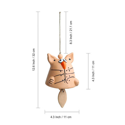 'Babbling Bird' Handmade Wind Chime & Decorative Hanging In Terracotta