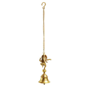 'Dancing Ganpati' Hand-Etched Decorative Hanging Bell In Brass
