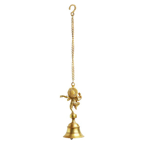 'Dancing Ganpati' Hand-Etched Decorative Hanging Bell In Brass