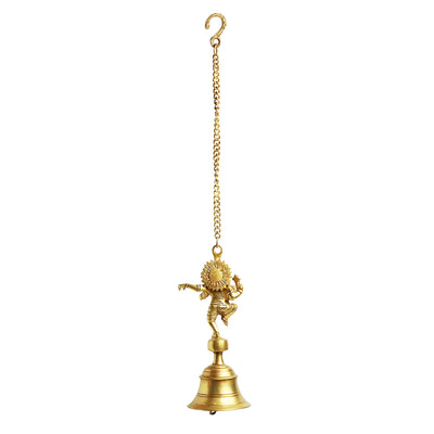 'Dancing Ganpati' Hand-Etched Decorative Hanging Bell In Brass