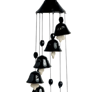 'Hazel Symphonies' Handpainted Decorative Hanging Bells Wind Chime In Ceramic (24 Inch)