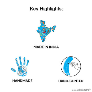 'Madhubani Jet Black Matkis' Handpainted Terracotta Vases (Set of 3)