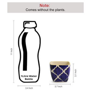 'Moroccan Roots' Handpainted Ceramic Planters (Set Of 2)