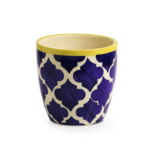 'The Two Morocco Pod' Handpainted Ceramic Planters (Set of 2)