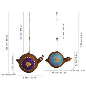 'Spiral Snails' Handpainted Garden Decorative Terracotta Hangings (Set of 2)