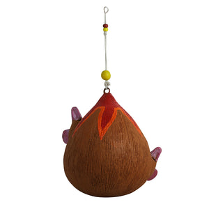 'Cuckoo Family' Handpainted Terracotta Bird House