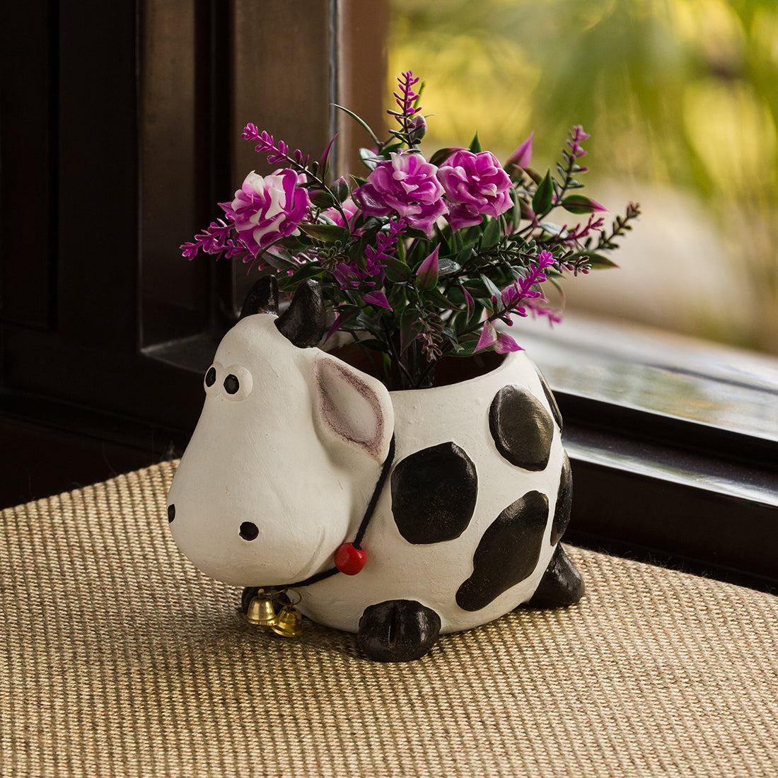 'Planting Moo' Handmade & Handpainted Terracotta Planter Pot (6 Inch)