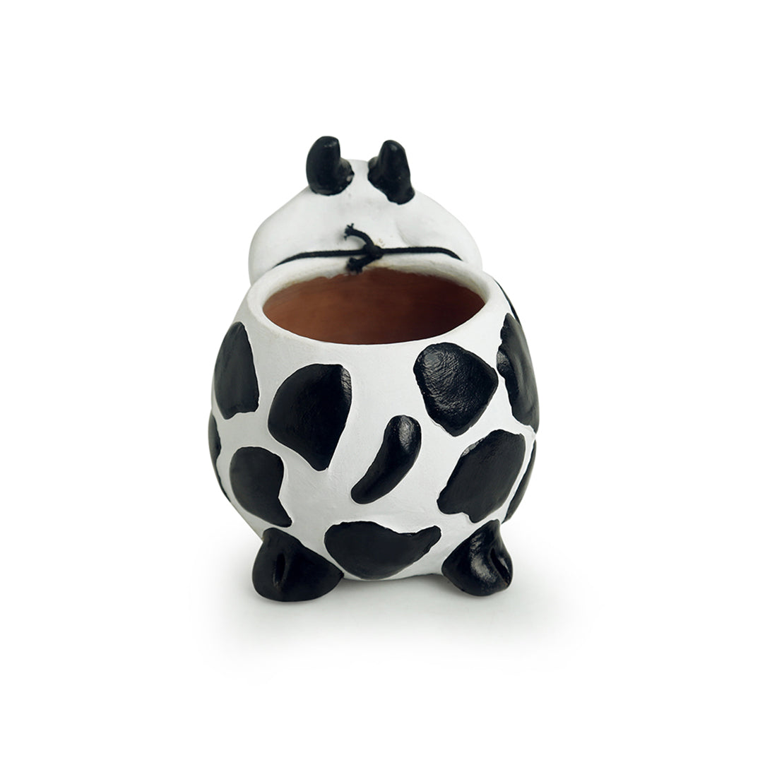 'Planting Moo' Handmade & Handpainted Terracotta Planter Pot (6 Inch)