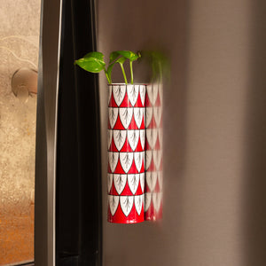 'Mughal Petals' Floral Magnetic Frigde Planter In Metal