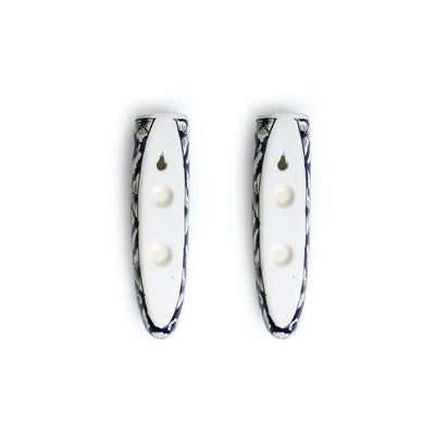 'Midnight Bloom' Handpainted Ceramic Wall Planter Pots (Set of 2)