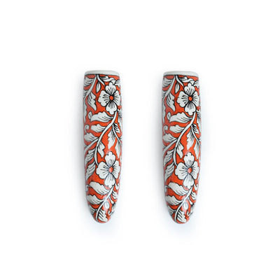 'Fiery Marigold' Handpainted Ceramic Wall Planter Pots (Set of 2)