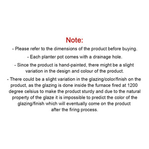 'Indigo Vines' Handpainted Ceramic Table Planter Pot