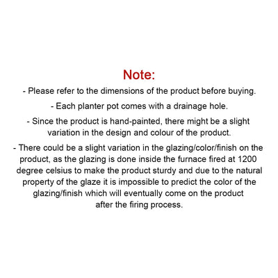 'Ethnic Lily' Handpainted Ceramic Table Planter Pot