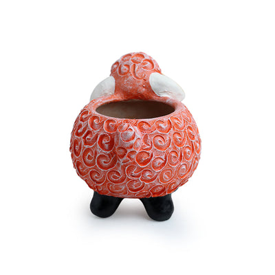 'Cheerful Sheep' Handmade & Handpainted Terracotta Planter Pot (8 Inch)