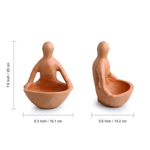 'Spirit of Earth' Handmade & Handpainted Terracotta Planter Pot (6 Inch)