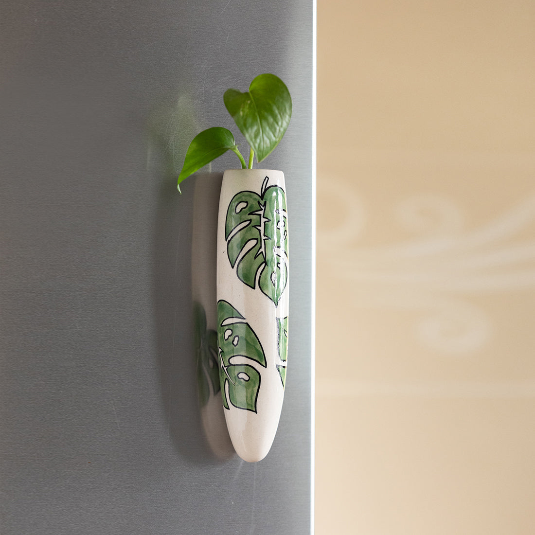 'Lush Life' Magnetic Fridge Planter In Ceramic