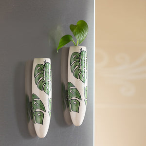 'Lush Life' Magnetic Fridge Planters In Ceramic (Set of 2)