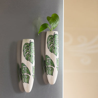'Lush Life' Magnetic Fridge Planters In Ceramic (Set of 2)