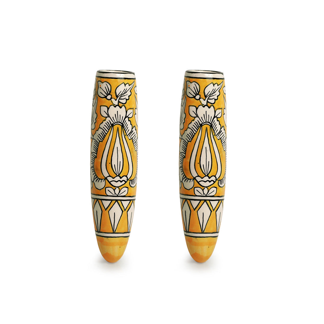 'Mughal Tales' Magnetic Fridge Planters In Ceramic (Set of 2)