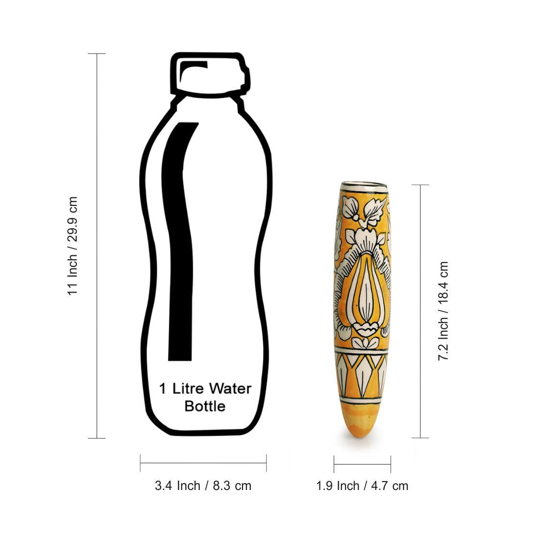 'Mughal Tales' Magnetic Fridge Planters In Ceramic (Set of 2)