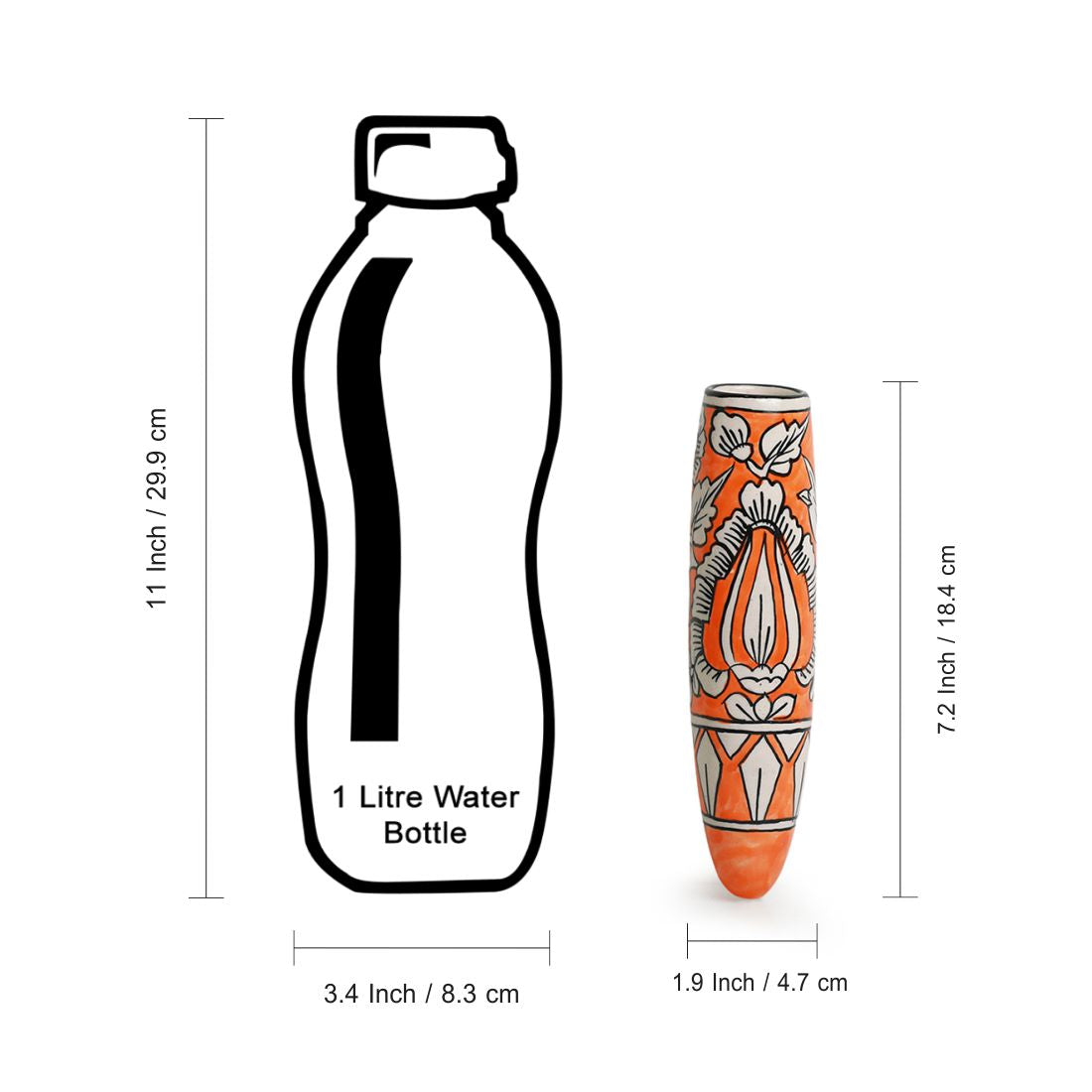 'Mughal Saffron' Magnetic Fridge Planter In Ceramic