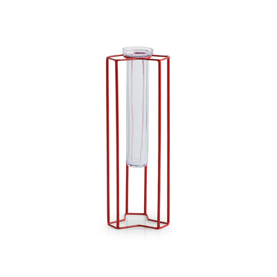 'Modern Glass Garden' Test Tube Table Planter/Vase (10 Inch, Red)